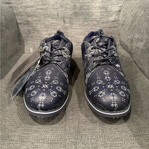 G/FORE Gallivanter Golf Shoes Blue Paisley Leather Waterproof Size 7.5W🔥